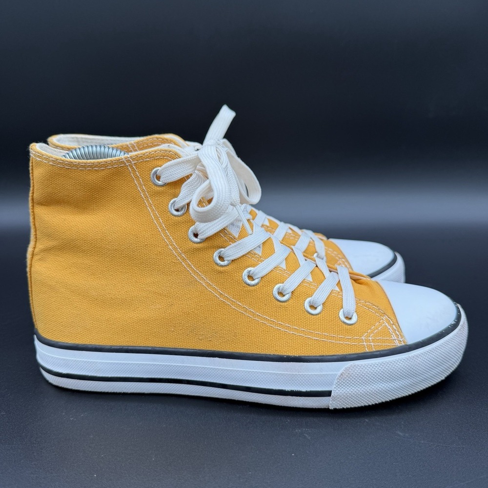 Golden Yellow High Top Canvas Women's Sneakers Size 6